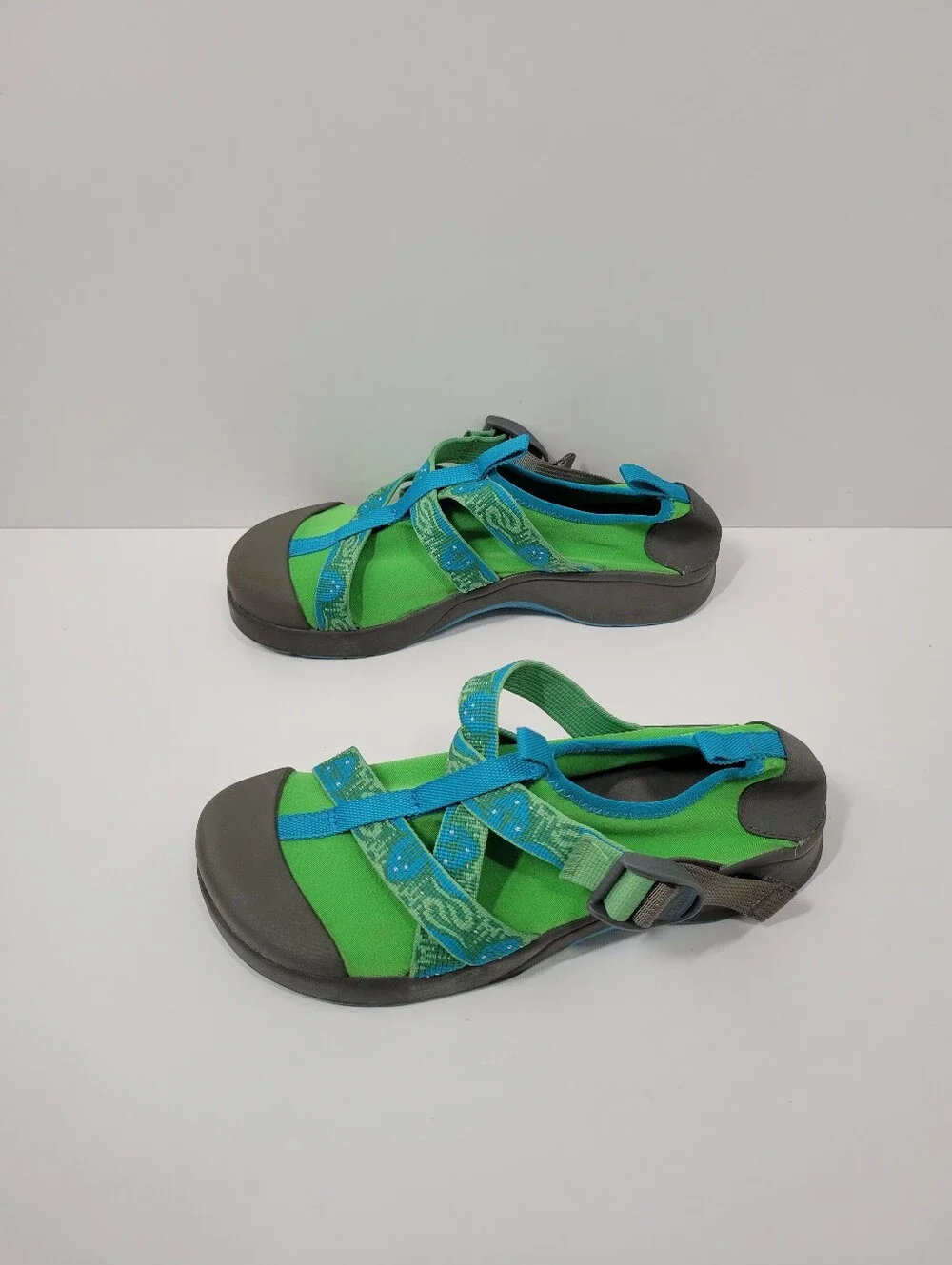 Chaco Vitim EcoTread Green Blue Sandal Water Shoes Youth Kids Junior Size 6